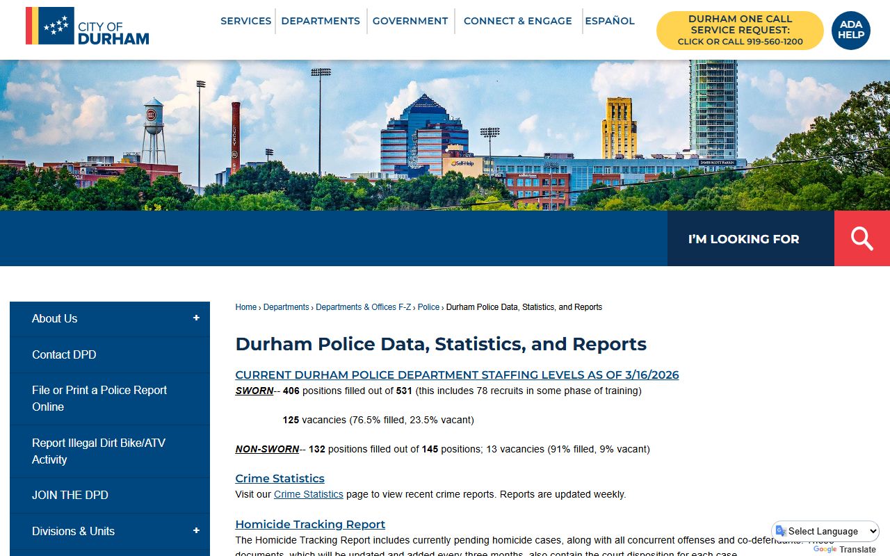 Durham Police Department bench warrant information