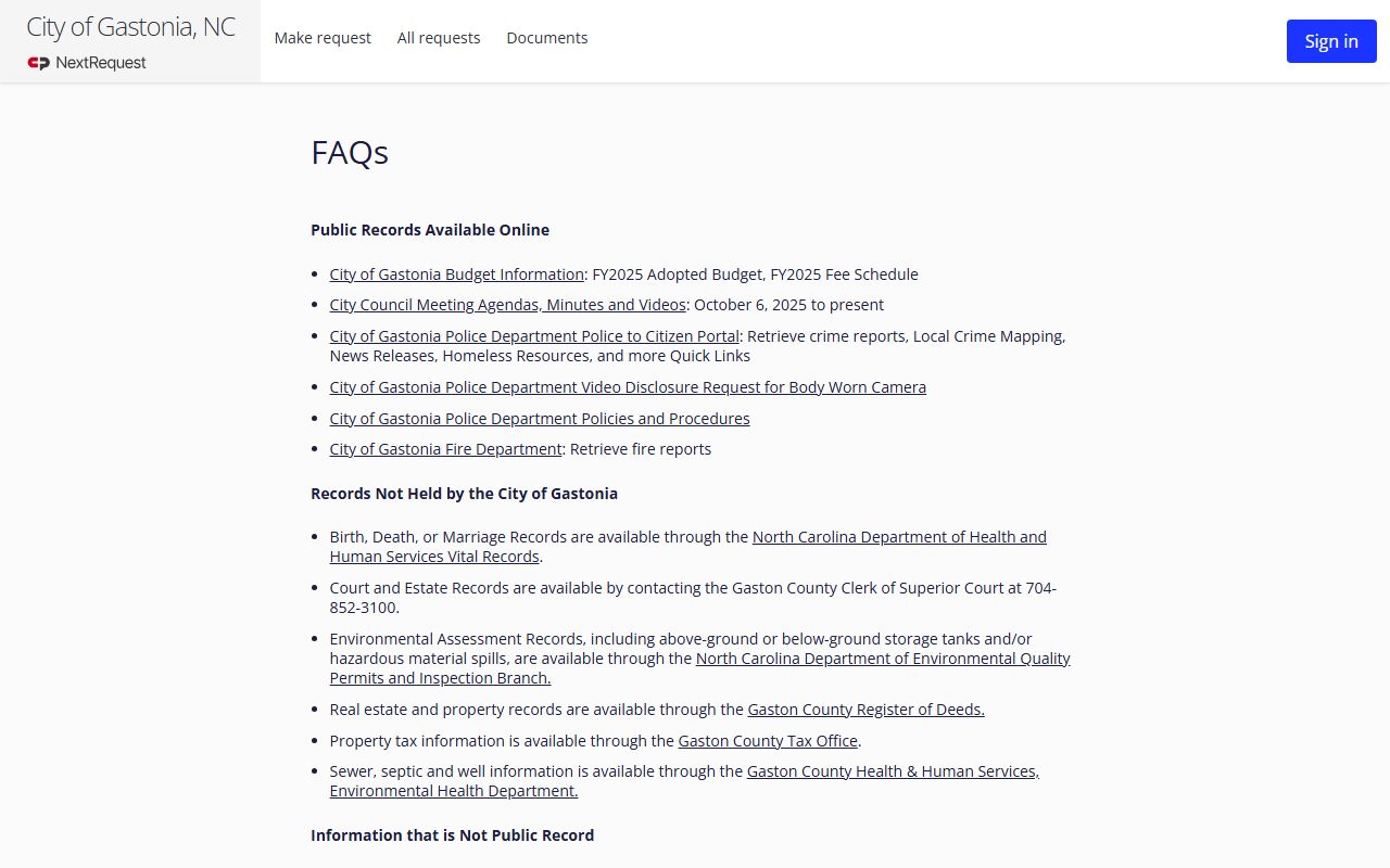 Gastonia municipal records bench warrant information