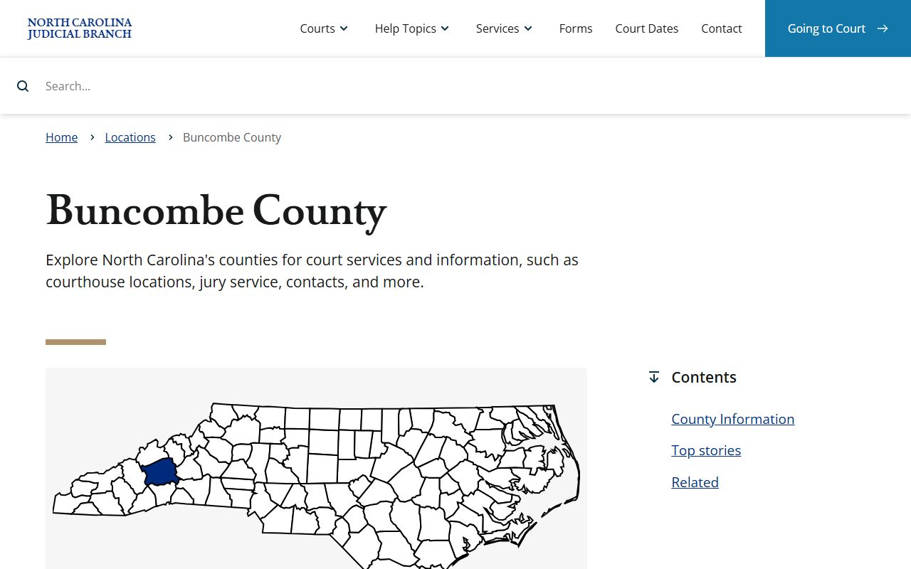 Buncombe County courthouse information for bench warrant records