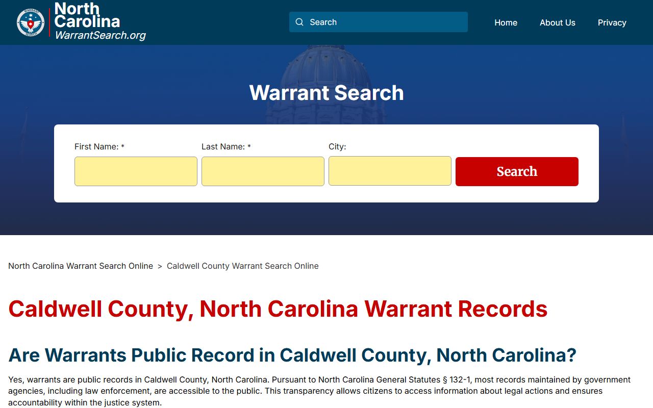 Caldwell County warrant search for bench warrants