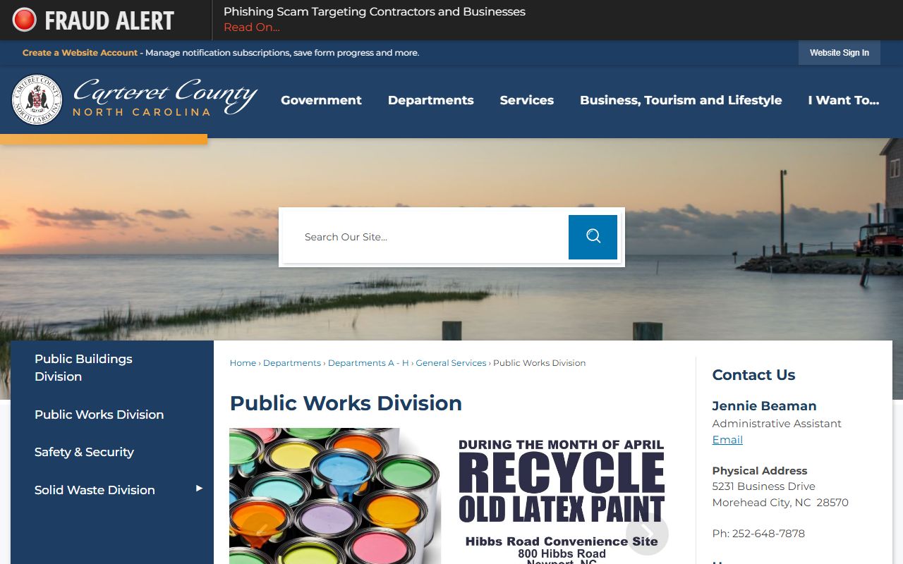 Carteret County Sheriff's Office for bench warrant information