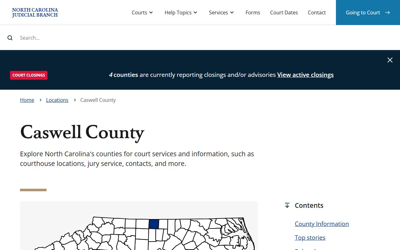 Caswell County court information for bench warrant lookup