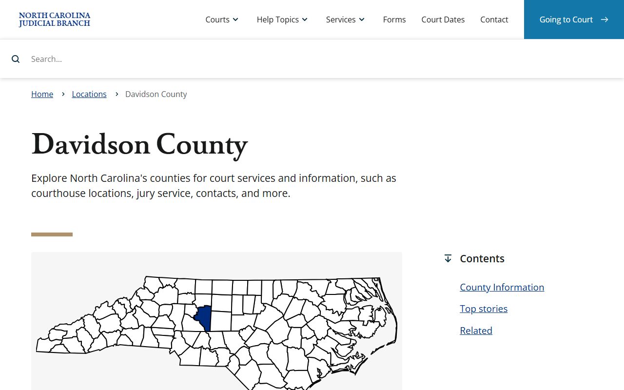 Davidson County court information for bench warrant searches in Lexington North Carolina