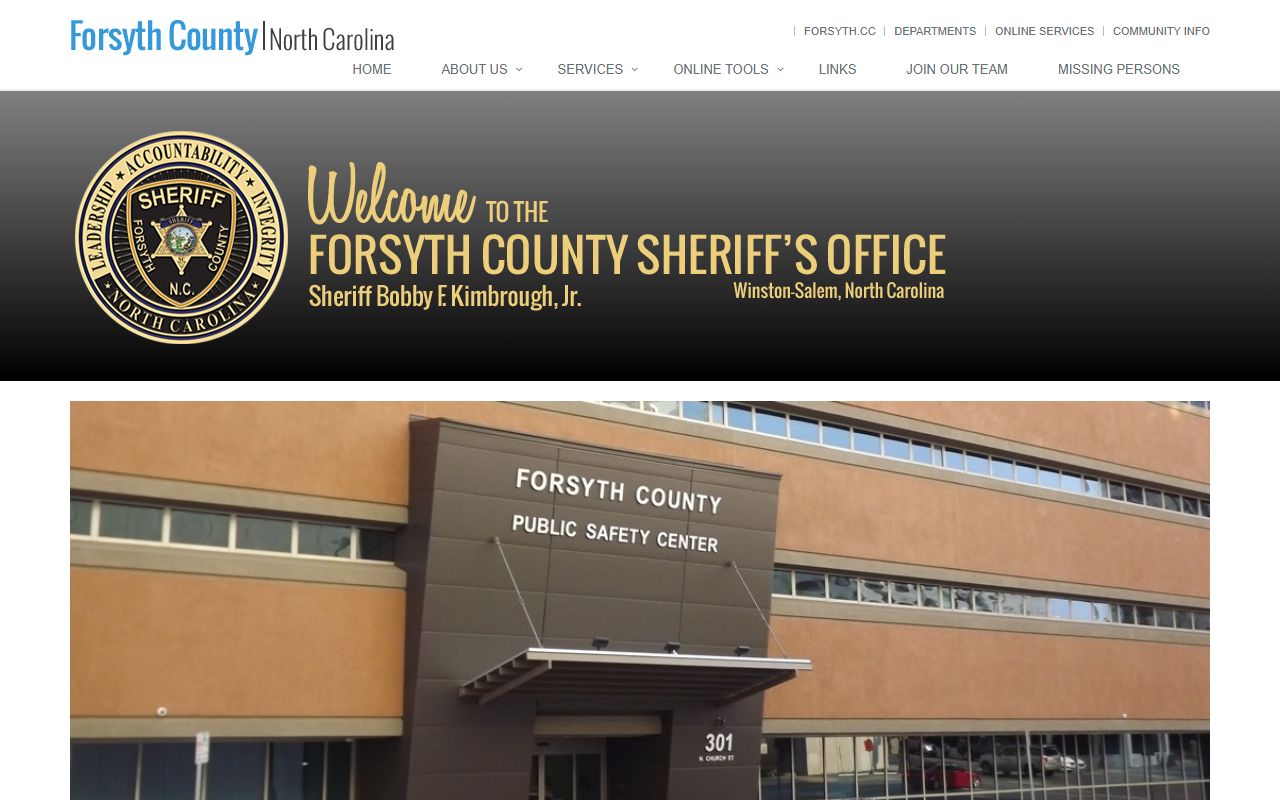 Forsyth County Sheriff's Office bench warrants information in Winston-Salem North Carolina