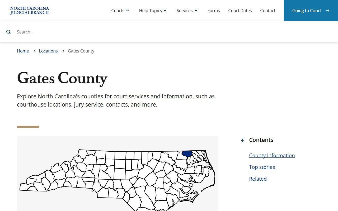 Gates County court information for bench warrant searches in Gatesville North Carolina