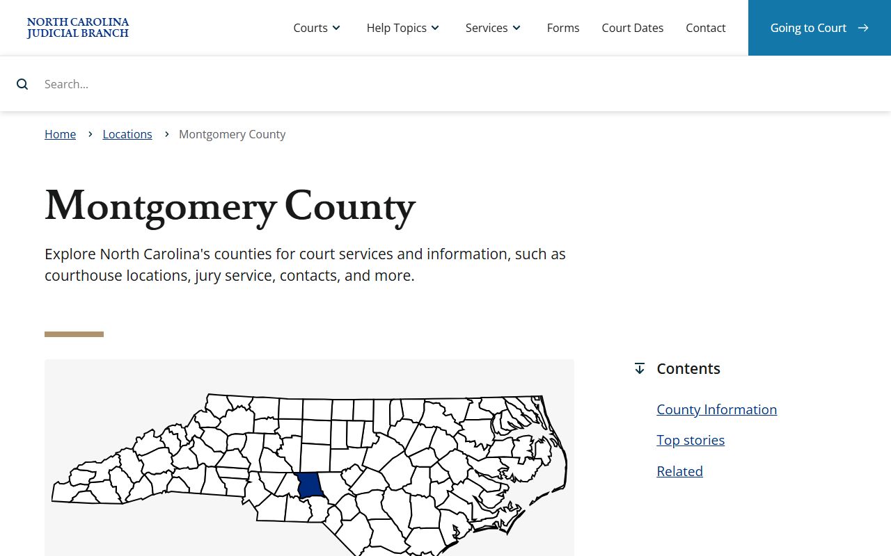 Montgomery County courthouse bench warrant information in Troy North Carolina
